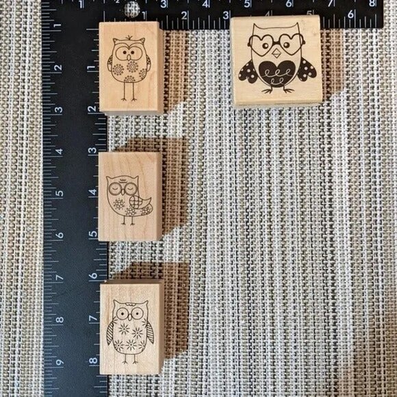 Fancy Toad, Owls & Hearts Variety Pack Rubber Stamps (x12) - Picture 4 of 4